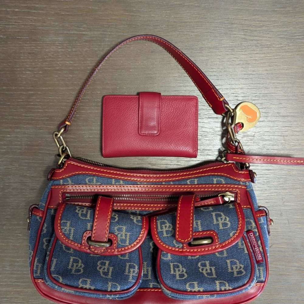 Dooney & Bourke Red and Blue Shoulder Bag